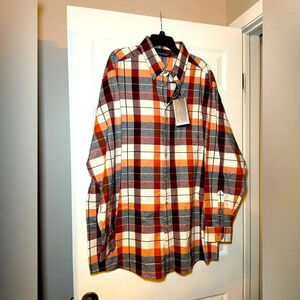 Roundtree & Yorke Portuguese Flannel Size 2XT Navy Cream Rust NEW Plaid Soft